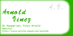 arnold vincz business card